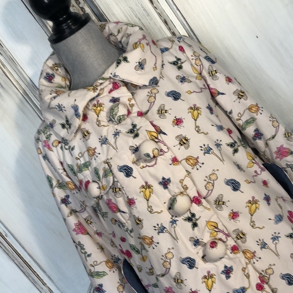 Unique Nature Novelty Print Puffy Buttons Puffer Jacket Size Medium - Picture 2 of 16